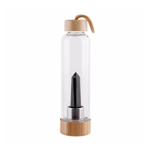 Crystal Infused Glass Water Bottle