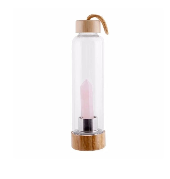 Crystal Infused Glass Water Bottle