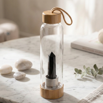 Crystal Infused Glass Water Bottle